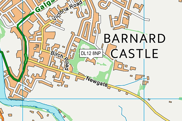 Barnard Castle Lawn Tennis Club map (DL12 8NP) - OS VectorMap District (Ordnance Survey)