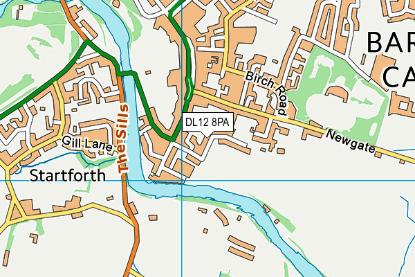 DL12 8PA map - OS VectorMap District (Ordnance Survey)