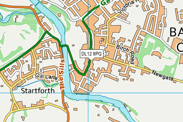 DL12 8PQ map - OS VectorMap District (Ordnance Survey)