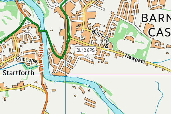 DL12 8PS map - OS VectorMap District (Ordnance Survey)