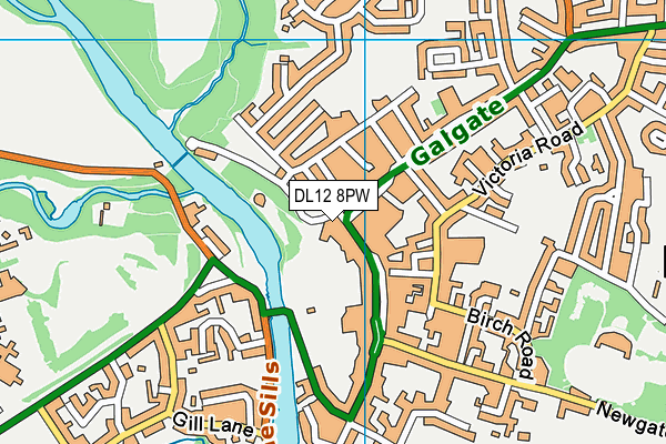 DL12 8PW map - OS VectorMap District (Ordnance Survey)