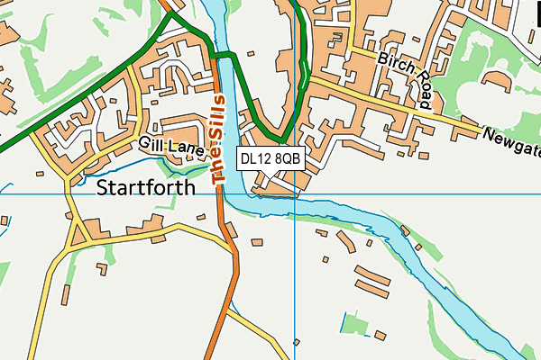 DL12 8QB map - OS VectorMap District (Ordnance Survey)