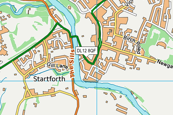 DL12 8QF map - OS VectorMap District (Ordnance Survey)