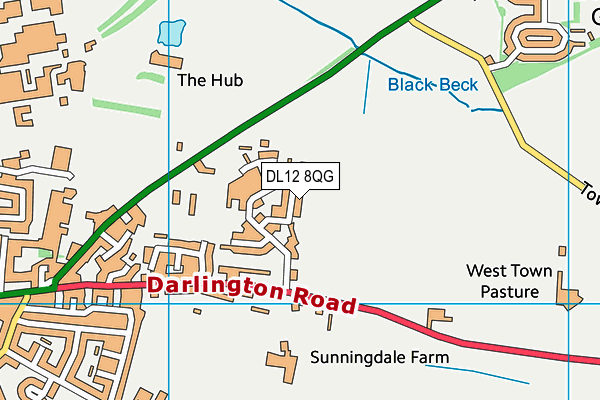 DL12 8QG map - OS VectorMap District (Ordnance Survey)