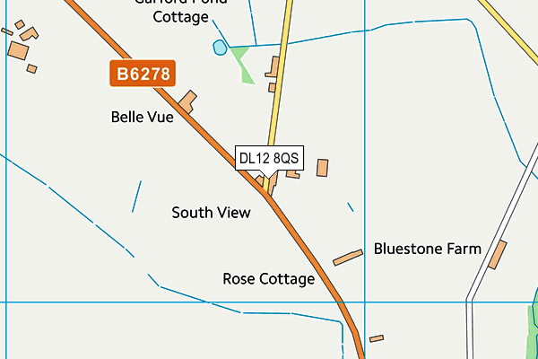 DL12 8QS map - OS VectorMap District (Ordnance Survey)