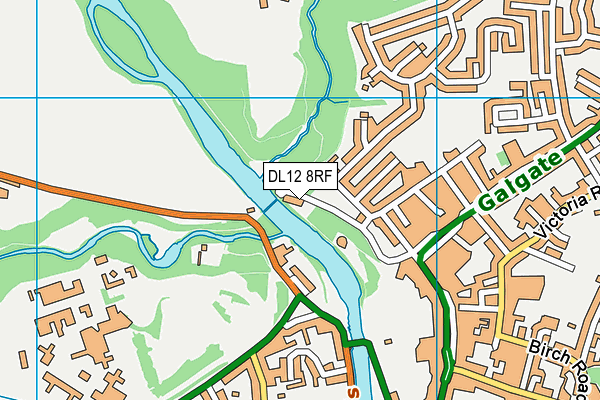 DL12 8RF map - OS VectorMap District (Ordnance Survey)