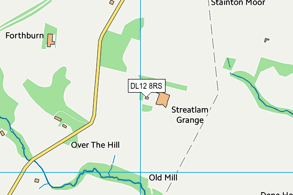 DL12 8RS map - OS VectorMap District (Ordnance Survey)