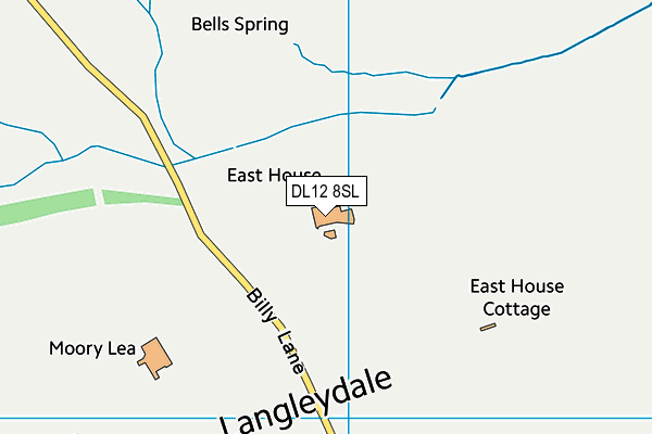 DL12 8SL map - OS VectorMap District (Ordnance Survey)