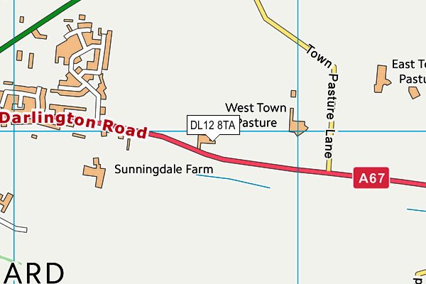 DL12 8TA map - OS VectorMap District (Ordnance Survey)