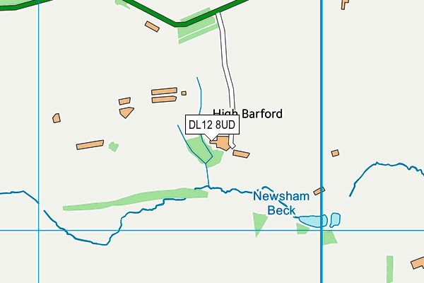 DL12 8UD map - OS VectorMap District (Ordnance Survey)