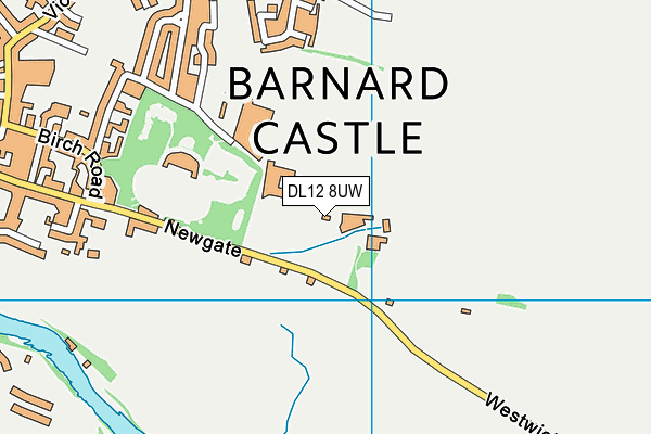 DL12 8UW map - OS VectorMap District (Ordnance Survey)