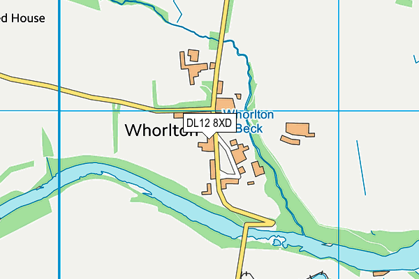 DL12 8XD map - OS VectorMap District (Ordnance Survey)