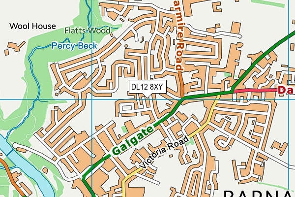 DL12 8XY map - OS VectorMap District (Ordnance Survey)