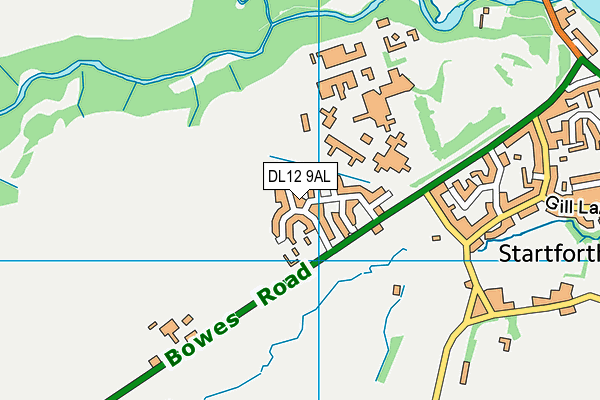 DL12 9AL map - OS VectorMap District (Ordnance Survey)