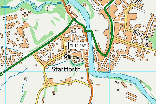 DL12 9AT map - OS VectorMap District (Ordnance Survey)