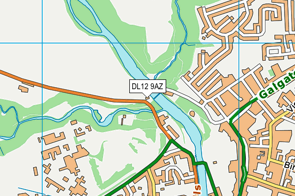 DL12 9AZ map - OS VectorMap District (Ordnance Survey)