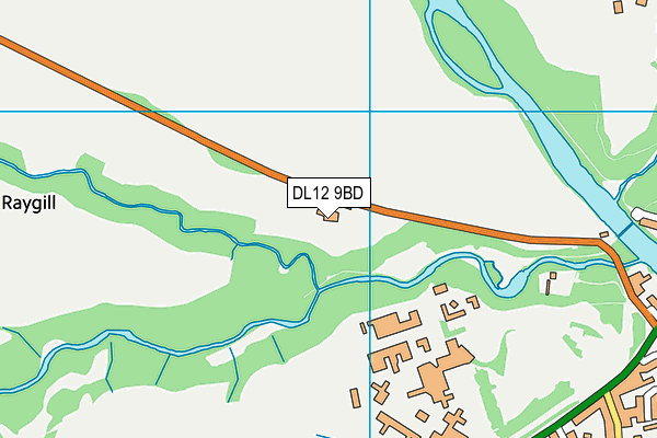 DL12 9BD map - OS VectorMap District (Ordnance Survey)