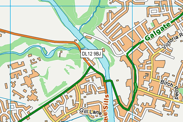 DL12 9BJ map - OS VectorMap District (Ordnance Survey)