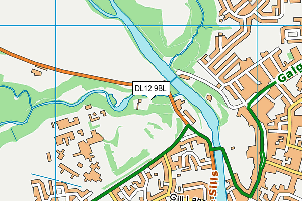 DL12 9BL map - OS VectorMap District (Ordnance Survey)