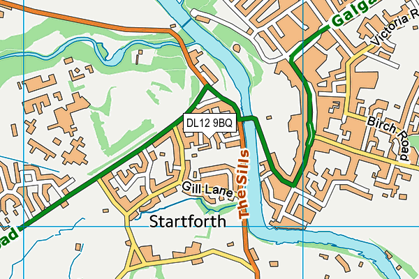 DL12 9BQ map - OS VectorMap District (Ordnance Survey)