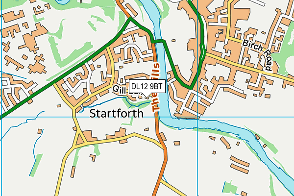 DL12 9BT map - OS VectorMap District (Ordnance Survey)