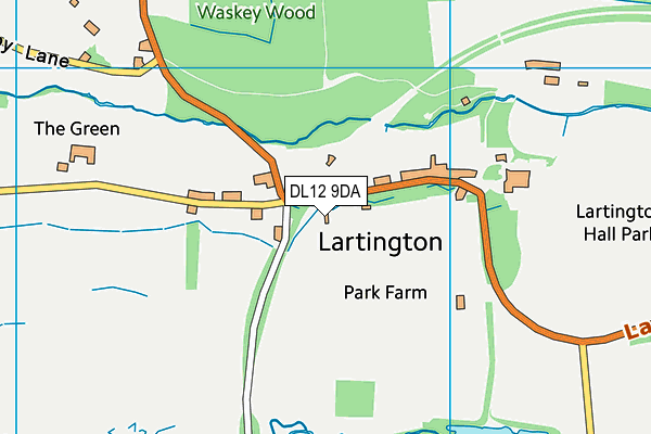 DL12 9DA map - OS VectorMap District (Ordnance Survey)