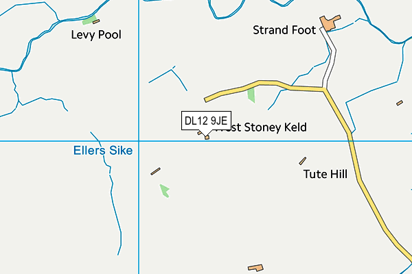 DL12 9JE map - OS VectorMap District (Ordnance Survey)