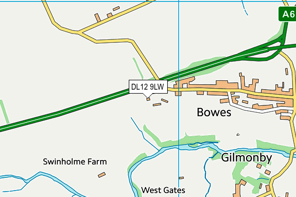 DL12 9LW map - OS VectorMap District (Ordnance Survey)