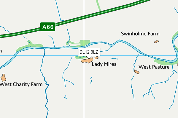 DL12 9LZ map - OS VectorMap District (Ordnance Survey)