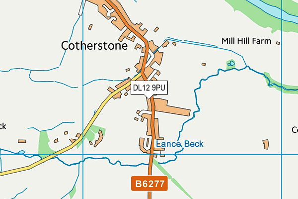 Cotherstone Village Hall map (DL12 9PU) - OS VectorMap District (Ordnance Survey)