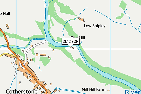 DL12 9QP map - OS VectorMap District (Ordnance Survey)