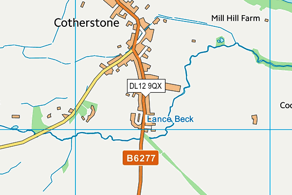 DL12 9QX map - OS VectorMap District (Ordnance Survey)