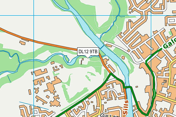 DL12 9TB map - OS VectorMap District (Ordnance Survey)