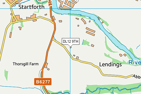 DL12 9TH map - OS VectorMap District (Ordnance Survey)