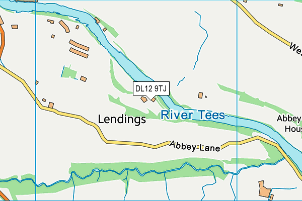 DL12 9TJ map - OS VectorMap District (Ordnance Survey)