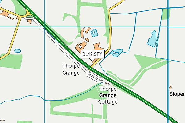 DL12 9TY map - OS VectorMap District (Ordnance Survey)