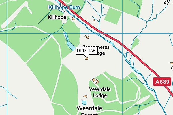 DL13 1AR map - OS VectorMap District (Ordnance Survey)