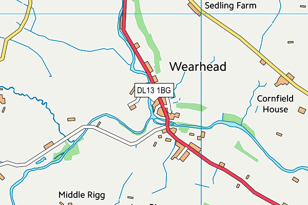 DL13 1BG map - OS VectorMap District (Ordnance Survey)