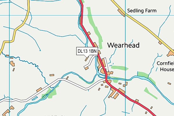 Wearhead Primary School map (DL13 1BN) - OS VectorMap District (Ordnance Survey)