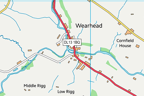 DL13 1BQ map - OS VectorMap District (Ordnance Survey)