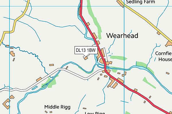 DL13 1BW map - OS VectorMap District (Ordnance Survey)