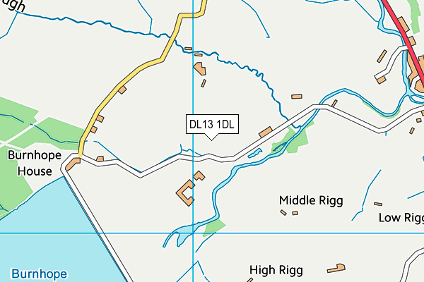 DL13 1DL map - OS VectorMap District (Ordnance Survey)