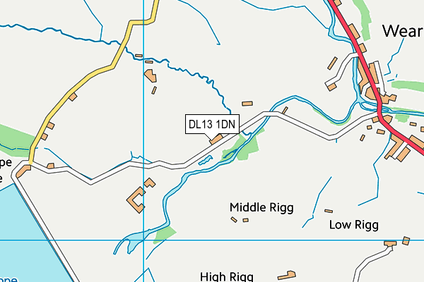 DL13 1DN map - OS VectorMap District (Ordnance Survey)