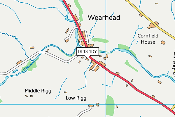 DL13 1DY map - OS VectorMap District (Ordnance Survey)