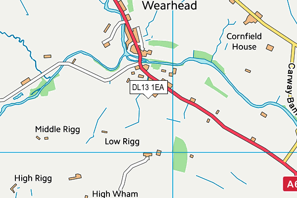 DL13 1EA map - OS VectorMap District (Ordnance Survey)