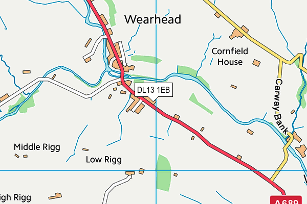 DL13 1EB map - OS VectorMap District (Ordnance Survey)
