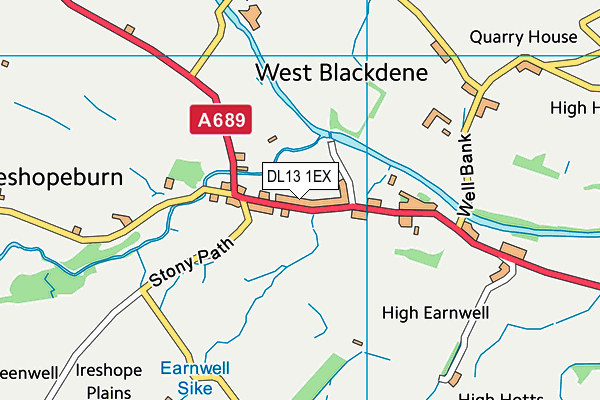 DL13 1EX map - OS VectorMap District (Ordnance Survey)