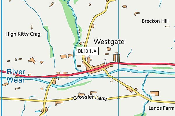DL13 1JA map - OS VectorMap District (Ordnance Survey)