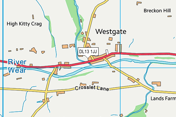 DL13 1JJ map - OS VectorMap District (Ordnance Survey)