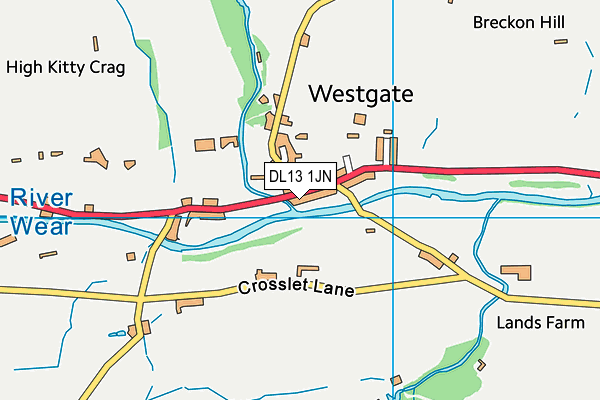 DL13 1JN map - OS VectorMap District (Ordnance Survey)